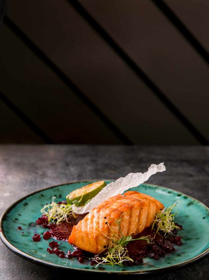Salmon plated at Sky Drini